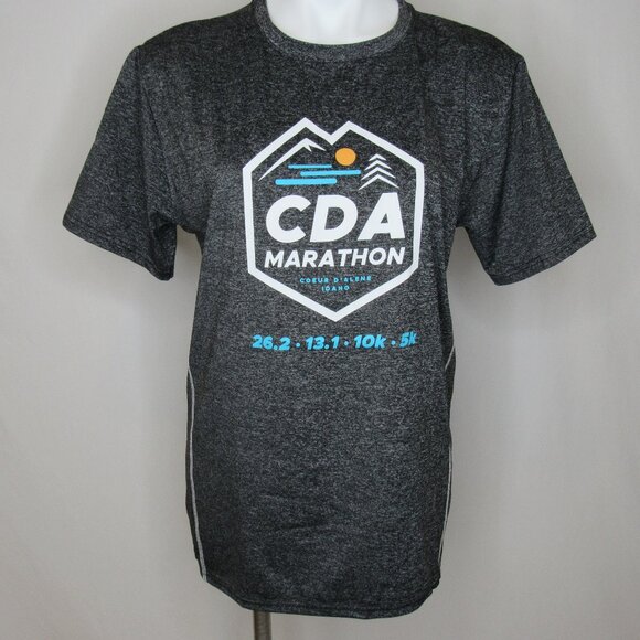 Coeur D'Alene CDA Idaho Marathon Black Sport Tee Adult Men's M Medium - Picture 1 of 10